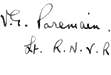 V.G.P. Paremain (Signature courtesy of Colyn Brookes)