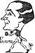 Caricature of V.J.B. Silvester as a boxer (Photo courtesy of Mrs Ray Madeline Van Dinther (n�e Silvester))