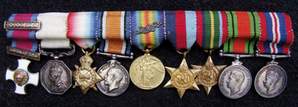 G.F.A. Mulock's medals (Photo courtesy of Mr Robert Mullock-Morgans)